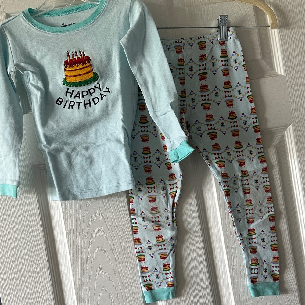 Hanna Andersson Light Blue Birthday Cake Pajama Set